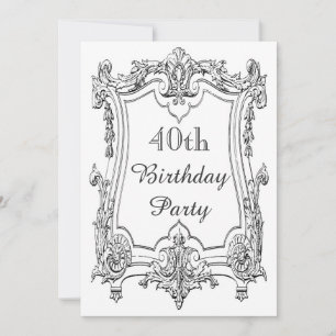 Invitation Faire défiler 40 ans French Vintage recto-verso