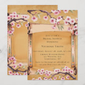 Invitation Faire défiler la Fête des mariées japonaise de fle (Devant / Derrière)