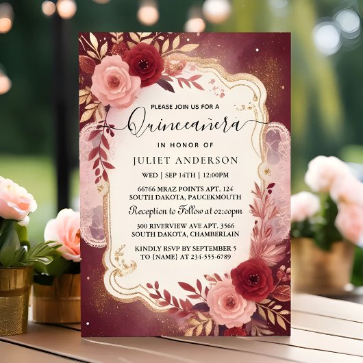 Invitation Faire Dentelle de Plum Argent Gown Boho Bourgogne 