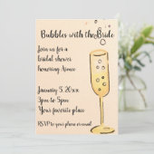 Invitation Faire des bulles avec l'invitation de la mariée (Debout devant)