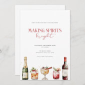Invitation Faire des esprits brillant Noël Cocktail Invitatio (Devant / Derrière)