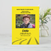 Invitation Faire des traces Photo fête d'anniversaire (Debout devant)