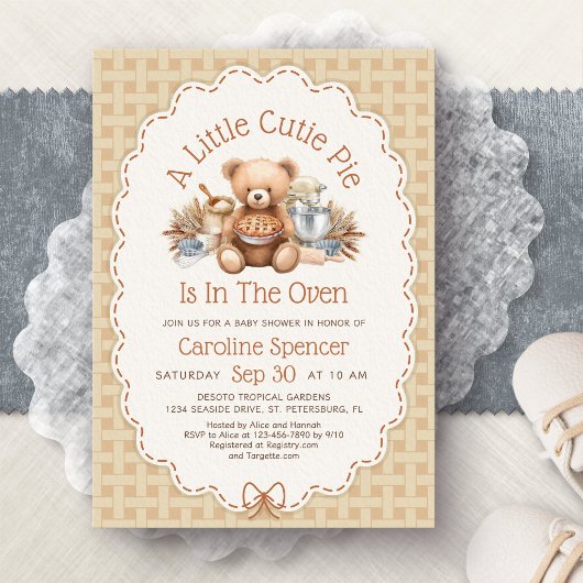 Invitation Faire Doux Automne Bébé Shower Cutie Pie