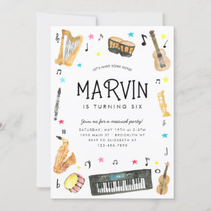 Invitation Faire du Bruit Instrument Notes de Musique Musique