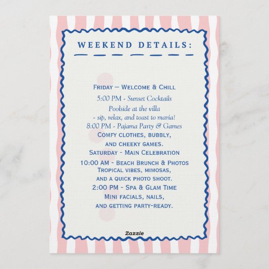 Invitation Faire éclater la bulle – Célébration de week-end d (Dos)