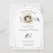 Invitation Faire Éclore une Fête de Bébé sur le Thème du Nid (Devant)