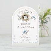 Invitation Faire Éclore une Fête de Bébé sur le Thème du Nid (Debout devant)