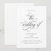 Invitation Faire écriture calligraphique coin arrondi Mariage (Devant / Derrière)