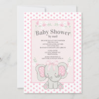 Faire éléphant rose à pois Baby Shower par la post