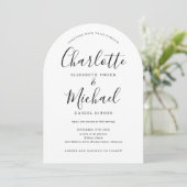 Invitation Faire Ensemble Mariage Arch Noir Et Blanc (Debout devant)