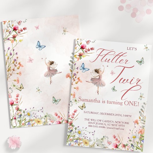 Invitation Faire Flutter et Twirl Magical Wings Premier Anniv