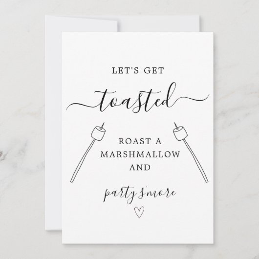 Invitation Faire griller une guimauve et panneau de bar à S'm (Devant)