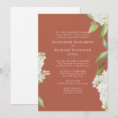 Invitation Faire Hydrangea Blanche Mariage Cannelle IV (Devant / Derrière)