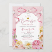 Invitation Faire la coquette couleur florale été papillon béb (Devant)