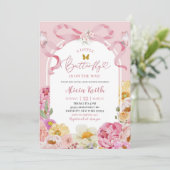 Invitation Faire la coquette couleur florale été papillon béb (Debout devant)