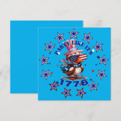 Invitation Faire la fête comme en 1776 Aigle américain et Dra (Devant / Derrière)