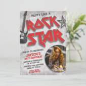 Invitation Faire la fête comme une Rockstar avec photo (Debout devant)