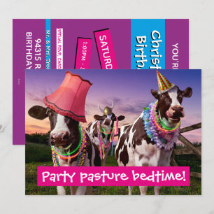 Invitation Faire la fête jusqu'à ce que les vaches rentrent à