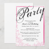 Invitation Faire la fête pour toujours (Rose) (Devant / Derrière)