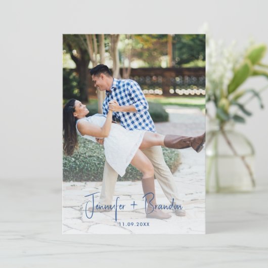 Invitation Faire main plaisir français Photo Save the Date (Debout devant)