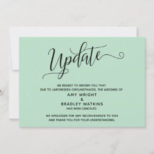Invitation Faire Mariage Annulé Annonce Glacée Menthe