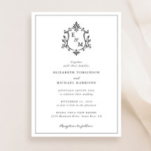 Faire Mariage au Blason Monogramme Élégant