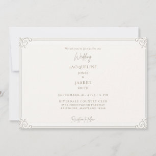 Invitation Faire Mariage Cadre Or Ivoire