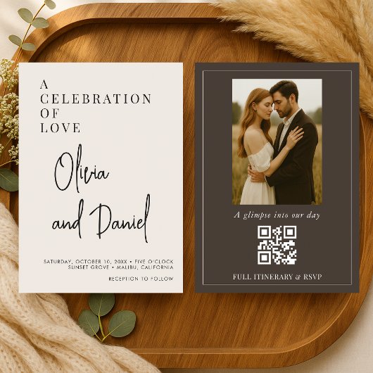 Invitation Faire Mariage Code QR Photo Écriture