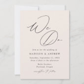 Invitation Faire Mariage Crème Élégant Moderne (Devant)