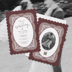 Invitation Faire Mariage Dentelle Bourguignon