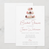 Invitation Faire Mariage Gâteaux Aquarelle (Devant / Derrière)
