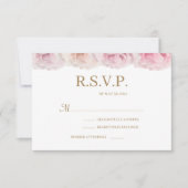 Invitation Faire Mariage RSVP Fleurs Élégantes Roses Teintées (Devant)