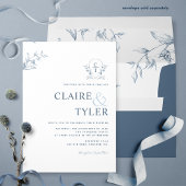 Invitation Faire Monogramme Moderne Minimaliste Bleu Invitati