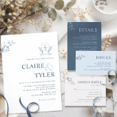 Invitation Faire Monogramme Moderne Minimaliste Bleu Invitati