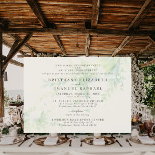 Invitation Faire Papeterie de Mariage Horizontale Crème aux F