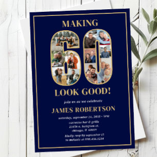 Invitation Faire paraître 60 ans Photo Anniversaire