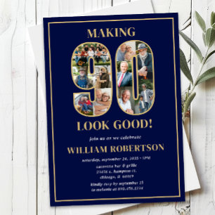 Invitation Faire paraître 90 ans bien Photo Anniversaire