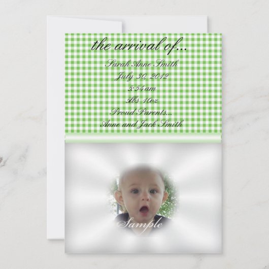 Invitation Faire-part bébé (Dos)