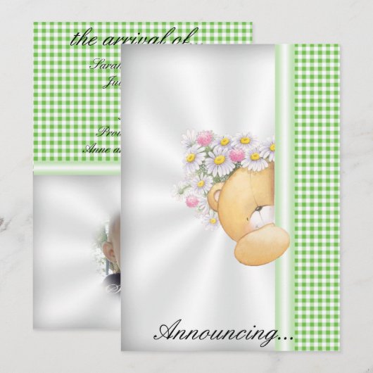 Invitation Faire-part bébé (Devant / Derrière)