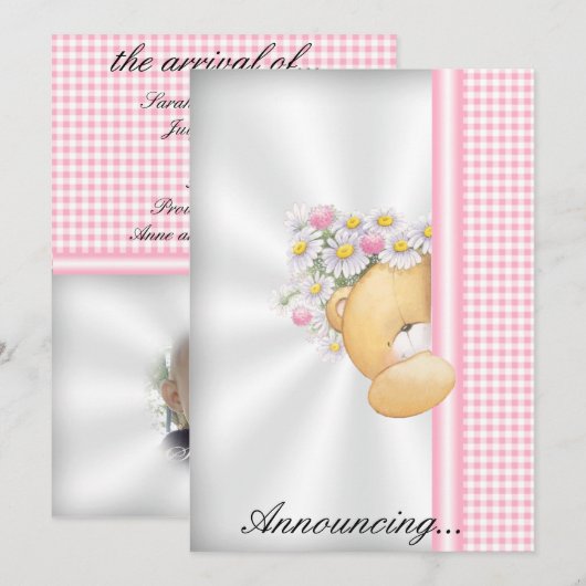 Invitation Faire-part bébé (Devant / Derrière)