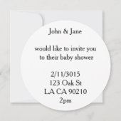 Invitation faire part bébé douche canard jaune (Dos)