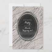 Invitation Faire part chic rayure marbre glam beige et argent (Devant)