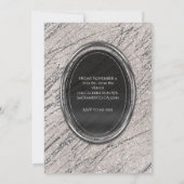Invitation Faire part chic rayure marbre glam beige et argent (Dos)