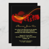 Invitation faire part d'anniversaire de mariage coeur d'amour (Devant / Derrière)