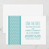 Invitation Faire part d'annonce de date de mariage avec bordu (Devant / Derrière)