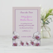 Invitation Faire part d'annonce de date de mariage Orchidées (Debout devant)
