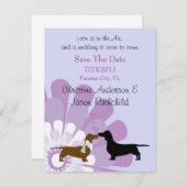 Invitation Faire part d'annonce de date de mariage pour l'amo (Devant / Derrière)