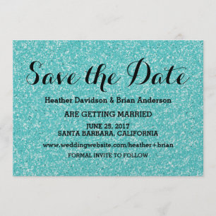 Invitation Faire part d'annonce de mariage à paillettes turqu