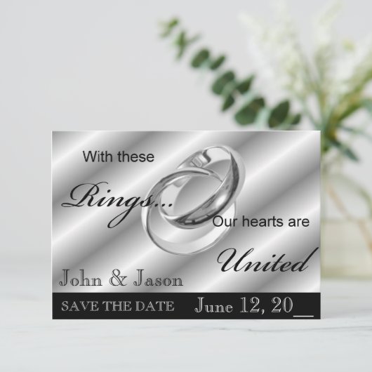 Invitation Faire part d'annonce de mariage gay (Debout devant)