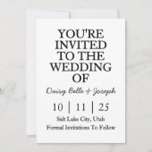 Invitation Faire-Part Date (Devant)